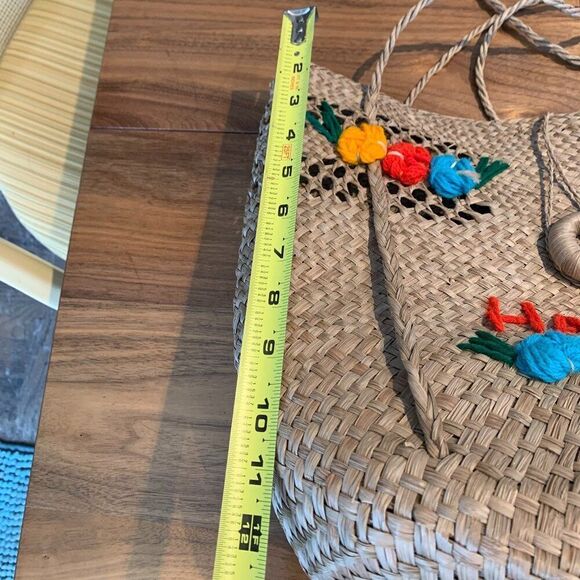 Bag, purse, beach, shopping, natural straw, raffia, shoulder, EUC, unlined - Picture 5 of 16